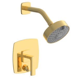 Phylrich RADI Pressure Balance Shower and Diverter Set (Less Spout), Lever Handle 4-558 – Polished Gold