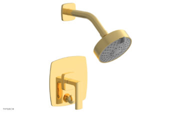 Phylrich RADI Pressure Balance Shower and Diverter Set (Less Spout), Lever Handle 4-558 - Polished Gold