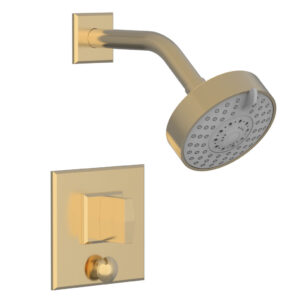 Phylrich DIAMA Pressure Balance Shower and Diverter Set (Less Spout), Blade Handle 4-565 – Satin Brass
