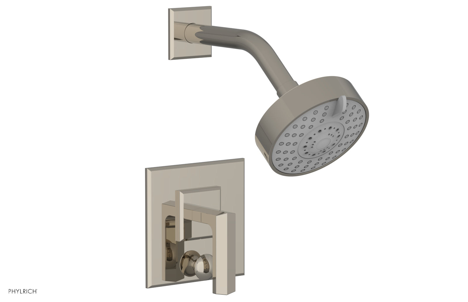 Phylrich DIAMA Pressure Balance Shower and Diverter Set (Less Spout), Lever Handle 4-566 - Polished Nickel