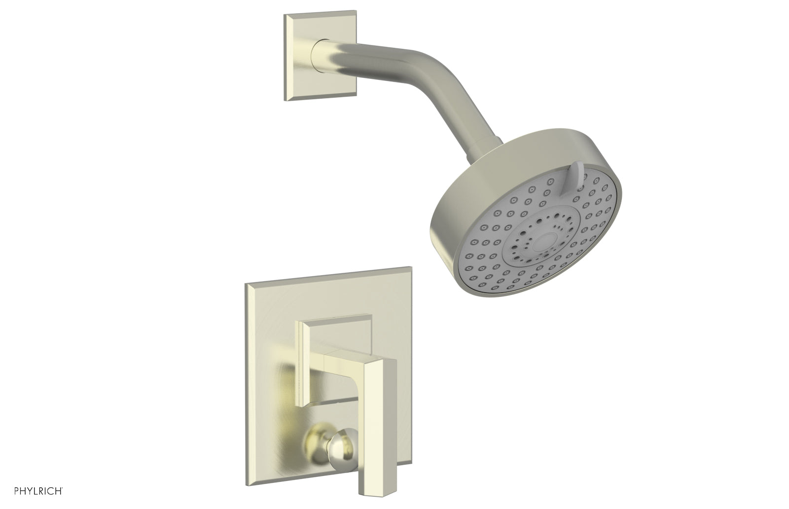 Phylrich DIAMA Pressure Balance Shower and Diverter Set (Less Spout), Lever Handle 4-566 - Satin Nickel