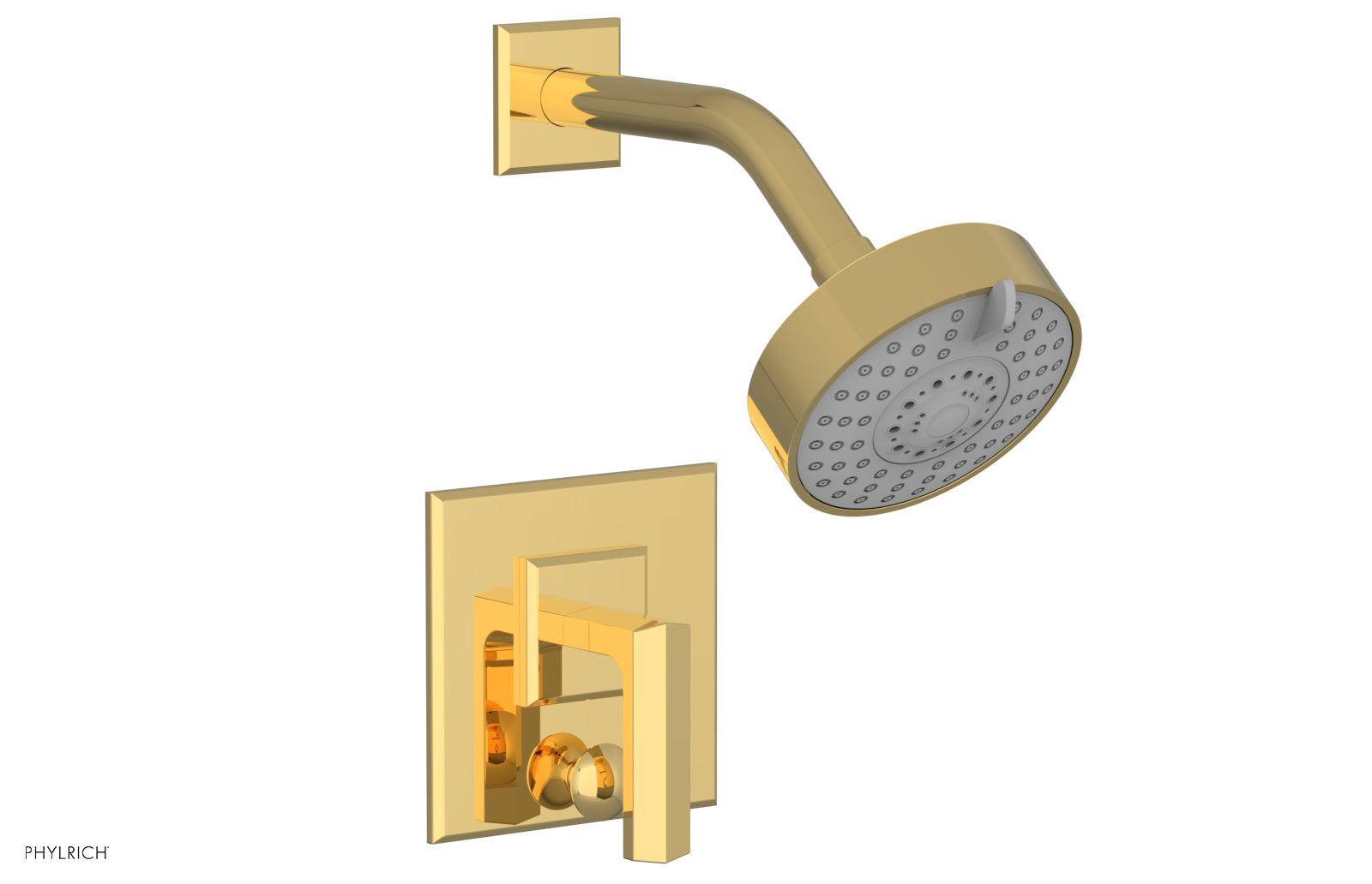 Phylrich DIAMA Pressure Balance Shower and Diverter Set (Less Spout), Lever Handle 4-566 - Polished Gold