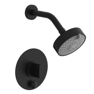 Phylrich ROND Pressure Balance Shower and Diverter Set (Less Spout), Blade Handle 4-572 – Matte Black