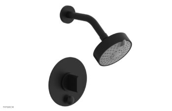 Phylrich ROND Pressure Balance Shower and Diverter Set (Less Spout), Blade Handle 4-572 - Matte Black