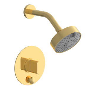 Phylrich ROND Pressure Balance Shower and Diverter Set (Less Spout), Blade Handle 4-572 – Polished Gold