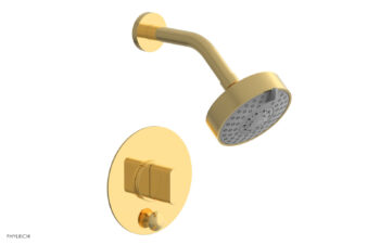 Phylrich ROND Pressure Balance Shower and Diverter Set (Less Spout), Blade Handle 4-572 - Polished Gold