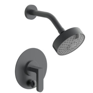 Phylrich ROND Pressure Balance Shower and Diverter Set (Less Spout), Lever Handle 4-573 – Gun Metal