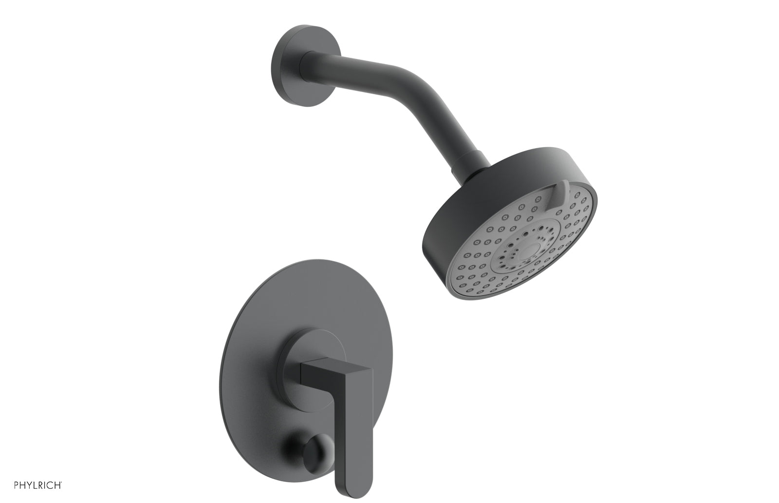 Phylrich ROND Pressure Balance Shower and Diverter Set (Less Spout), Lever Handle 4-573 - Gun Metal