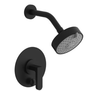 Phylrich ROND Pressure Balance Shower and Diverter Set (Less Spout), Lever Handle 4-573 – Matte Black