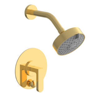 Phylrich ROND Pressure Balance Shower and Diverter Set (Less Spout), Lever Handle 4-573 – Polished Gold