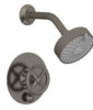 Phylrich WORKS Pressure Balance Shower and Diverter Set (Less Spout), Cross Handle 4-614 – Pewter