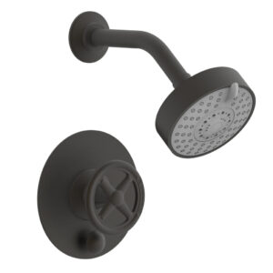 Phylrich WORKS Pressure Balance Shower and Diverter Set (Less Spout), Cross Handle 4-614 – Oil Rubbed Bronze
