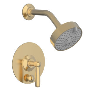 Phylrich WORKS Pressure Balance Shower and Diverter Set (Less Spout), Lever Handle 4-615 – Satin Brass