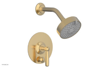 Phylrich WORKS Pressure Balance Shower and Diverter Set (Less Spout), Lever Handle 4-615 - Satin Brass