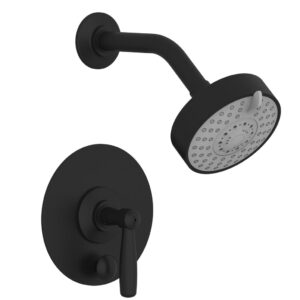 Phylrich WORKS Pressure Balance Shower and Diverter Set (Less Spout), Lever Handle 4-615 – Matte Black