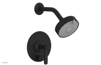 Phylrich WORKS Pressure Balance Shower and Diverter Set (Less Spout), Lever Handle 4-615 - Matte Black