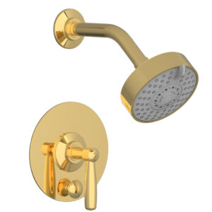 Phylrich WORKS Pressure Balance Shower and Diverter Set (Less Spout), Lever Handle 4-615 – Polished Gold