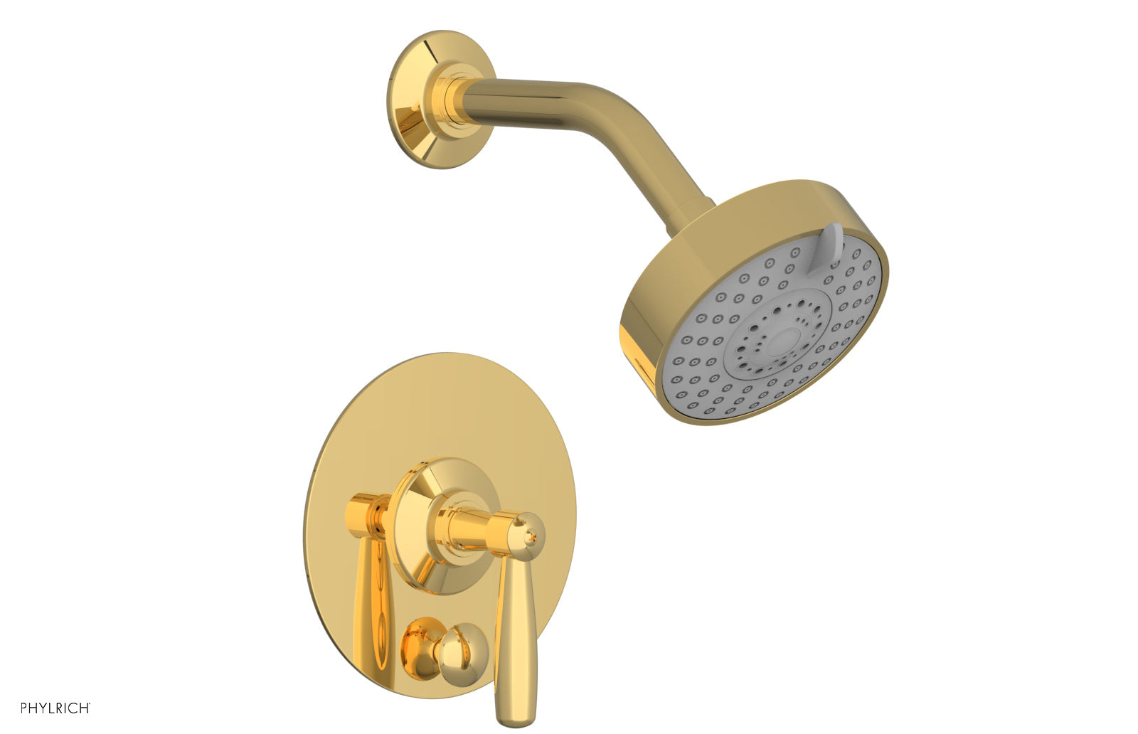 Phylrich WORKS Pressure Balance Shower and Diverter Set (Less Spout), Lever Handle 4-615 - Polished Gold