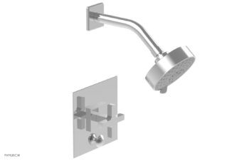 Phylrich CROI - Pressure Balance Shower and Diverter Set (Less Spout), Cross Handle 4-729 - Polished Chrome