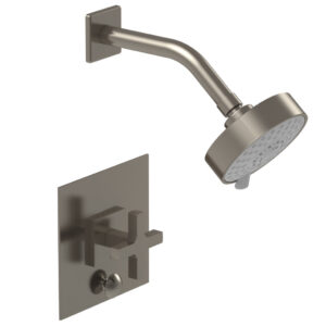Phylrich CROI – Pressure Balance Shower and Diverter Set (Less Spout), Cross Handle 4-729 – Pewter