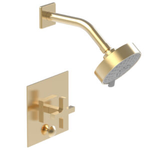Phylrich CROI – Pressure Balance Shower and Diverter Set (Less Spout), Cross Handle 4-729 – Satin Brass