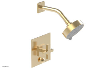 Phylrich CROI - Pressure Balance Shower and Diverter Set (Less Spout), Cross Handle 4-729 - Satin Brass