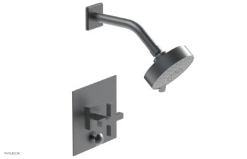 Phylrich CROI - Pressure Balance Shower and Diverter Set (Less Spout), Cross Handle 4-729 - Gun Metal