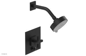Phylrich CROI - Pressure Balance Shower and Diverter Set (Less Spout), Cross Handle 4-729 - Matte Black