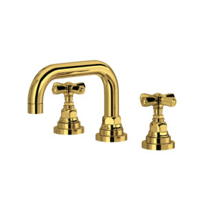 ROHL San Giovanni™ Widespread Lavatory Faucet With U-Spout In Unlacquered Brass