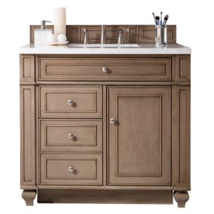 Bristol 36″ Single Vanity, Whitewashed Walnut