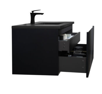Mar 48" Black Vanity With Black Countertop - Image 2