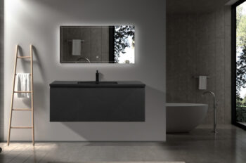 Mar 48" Black Vanity With Black Countertop - Image 4