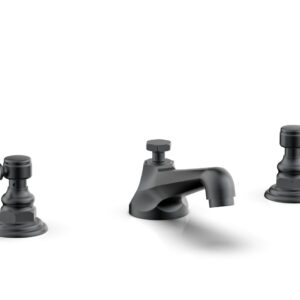Phylrich HEX TRADITIONAL Widespread Faucet – White Marble Lever Handles 500-03 – Gun Metal