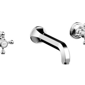 Phylrich HEX TRADITIONAL Wall Lavatory Set 500-11 – Polished Chrome