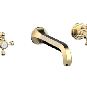 Phylrich HEX TRADITIONAL Wall Lavatory Set 500-11 – Satin Brass