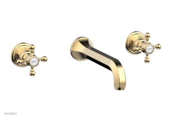 Phylrich HEX TRADITIONAL Wall Lavatory Set 500-11 - Satin Brass