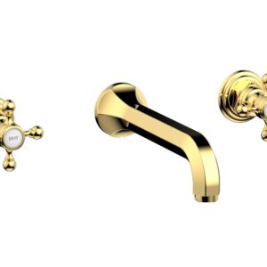 Phylrich HEX TRADITIONAL Wall Lavatory Set 500-11 – Polished Gold