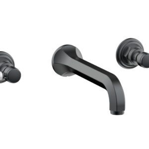 Phylrich HEX TRADITIONAL Wall Lavatory Set – White Marble Lever Handles 500-13 – Gun Metal