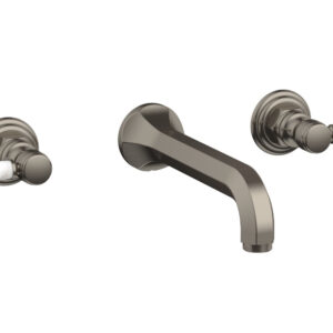 Phylrich HEX TRADITIONAL Wall Lavatory Set – White Marble Lever Handles 500-13 – Pewter