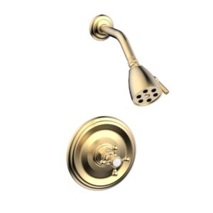 Phylrich HEX TRADITIONAL Pressure Balance Shower Set 500-21 – Satin Brass
