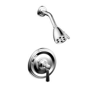 Phylrich HEX TRADITIONAL Pressure Balance Shower Set – Black Marble 500-23 – Polished Chrome