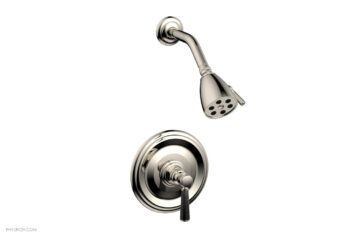 Phylrich HEX TRADITIONAL Pressure Balance Shower Set - Black Marble 500-23 - Polished Nickel