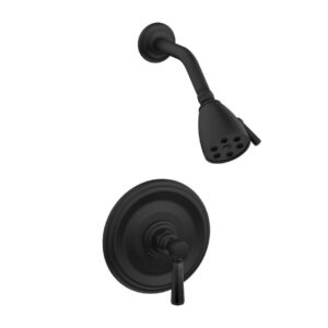 Phylrich HEX TRADITIONAL Pressure Balance Shower Set – Black Marble 500-23 – Matte Black