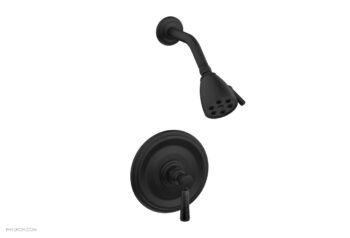 Phylrich HEX TRADITIONAL Pressure Balance Shower Set - Black Marble 500-23 - Matte Black