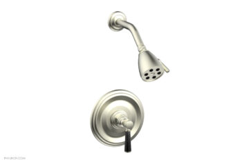 Phylrich HEX TRADITIONAL Pressure Balance Shower Set - Black Marble 500-23 - Satin Nickel
