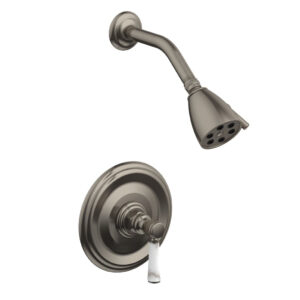 Phylrich HEX TRADITIONAL Pressure Balance Shower Set – White Marble 500-23 – Pewter