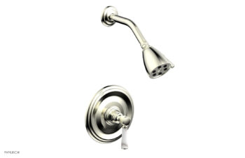 Phylrich HEX TRADITIONAL Pressure Balance Shower Set - White Marble 500-23 - Satin Nickel