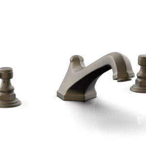 Phylrich HEX TRADITIONAL Deck Tub Set – Satin Black Lever Handles 500-41 – Architectural Bronze