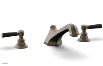Phylrich HEX TRADITIONAL Deck Tub Set - Satin Black Lever Handles 500-41 - Architectural Bronze