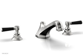 Phylrich HEX TRADITIONAL Deck Tub Set - Satin Black Lever Handles 500-41 - Satin Chrome